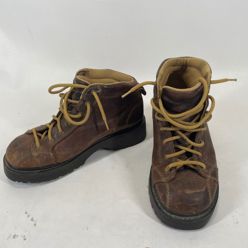 American Eagle Outfitters Vintage Brown Leather Chunky Platform Boots Womens 9